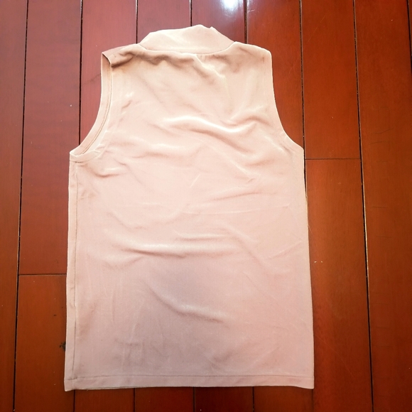 J Crew Sleeveless Pink Velvet Turtleneck Top - Picture 3 of 7